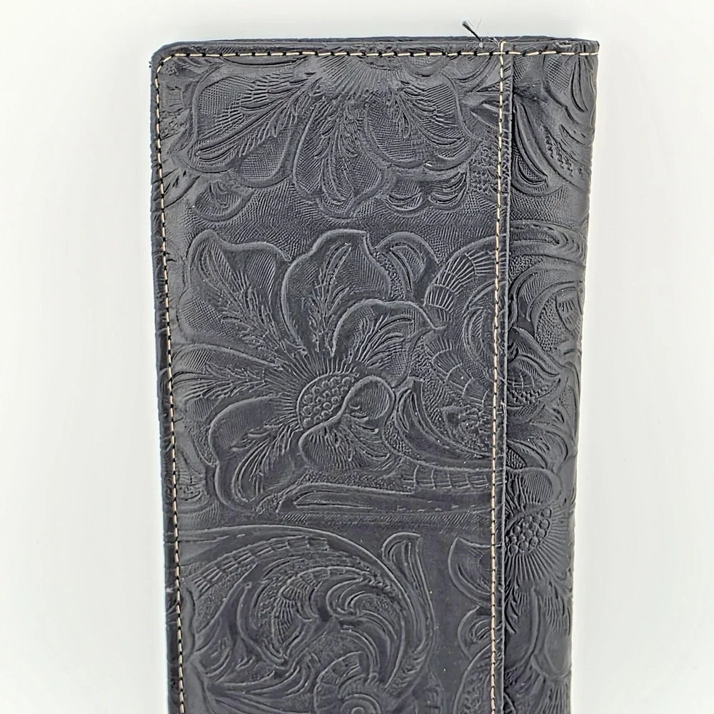 Lone Star Men's Wallet Western Bifold Check Book Style Black